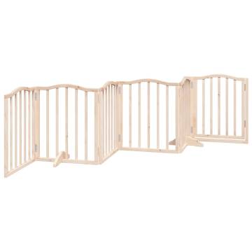 Foldable Dog Gate with Door - 300 cm Poplar Wood | HipoMarket