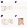 Foldable Dog Gate with Door - 300 cm Poplar Wood | HipoMarket