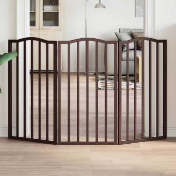 Dog Gate Foldable 3 Panels Brown Oak 150 cm - Poplar Wood