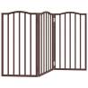 Dog Gate Foldable 3 Panels Brown Oak 150 cm - Poplar Wood