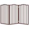 Dog Gate Foldable 3 Panels Brown Oak 150 cm - Poplar Wood