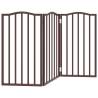 Dog Gate Foldable 3 Panels Brown Oak 150 cm - Poplar Wood