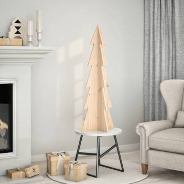 Wooden Christmas Tree for Decoration - 112 cm Solid Pine