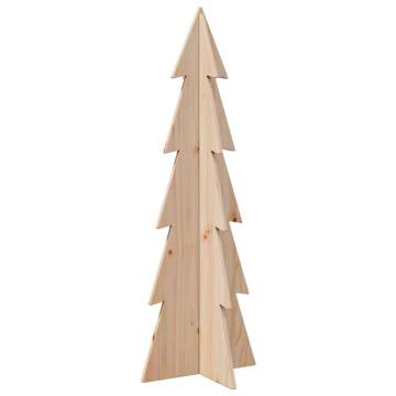 Wooden Christmas Tree for Decoration - 112 cm Solid Pine