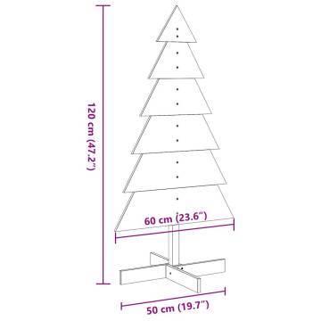 Wooden Christmas Tree for Decoration - 120 cm Solid Pine