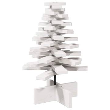 Wooden Christmas Tree 60 cm - White Solid Pine Decoration