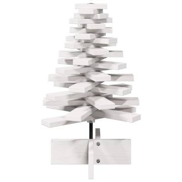 Wooden Christmas Tree 60 cm - White Solid Pine Decoration