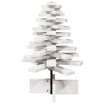 Wooden Christmas Tree 60 cm - White Solid Pine Decoration