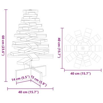 Wooden Christmas Tree 60 cm - White Solid Pine Decoration