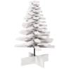 Wooden Christmas Tree Decoration - White 80cm Solid Wood Pine