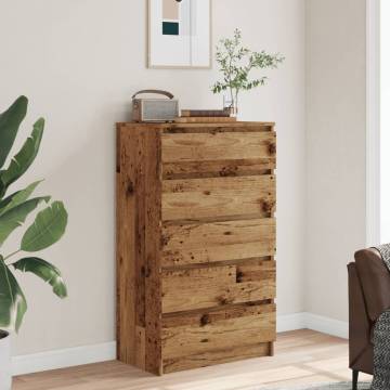 Stylish Old Wood Drawer Cabinet - 60x36x103 cm | HipoMarket