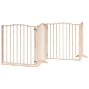 Foldable Dog Gate with Door - 320 cm Poplar Wood | Hipo Market