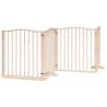 Foldable Dog Gate with Door - 320 cm Poplar Wood | Hipo Market