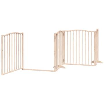 Foldable Dog Gate with Door - 320 cm Poplar Wood | Hipo Market