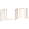 Foldable Dog Gate with Door - 320 cm Poplar Wood | Hipo Market