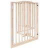 Foldable Dog Gate with Door - 320 cm Poplar Wood | Hipo Market