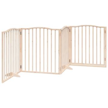 Foldable Dog Gate with Door - 320 cm Poplar Wood | Hipo Market