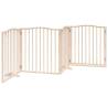 Foldable Dog Gate with Door - 320 cm Poplar Wood | Hipo Market