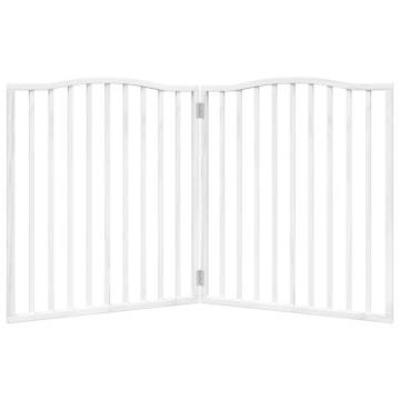 Foldable Dog Gate - 2 Panels White 160cm | Durable Poplar Wood