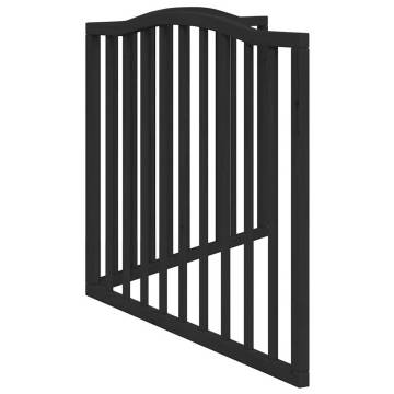 Foldable Dog Gate 2 Panels Black | Durable Poplar Wood | HipoMarket