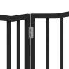 Foldable Dog Gate 2 Panels Black | Durable Poplar Wood | HipoMarket