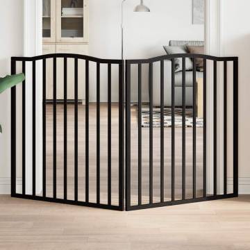 Foldable Dog Gate - 2 Panels Black, Poplar Wood, 160 cm