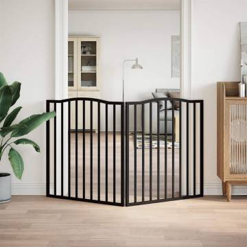 Foldable Dog Gate - 2 Panels Black, Poplar Wood, 160 cm