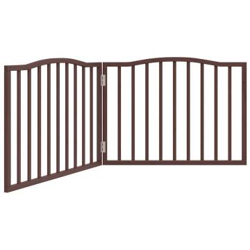 Foldable Dog Gate 2 Panels Brown Oak - 160 cm Poplar Wood