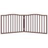 Foldable Dog Gate 2 Panels Brown Oak - 160 cm Poplar Wood