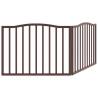 Foldable Dog Gate 2 Panels Brown Oak - 160 cm Poplar Wood