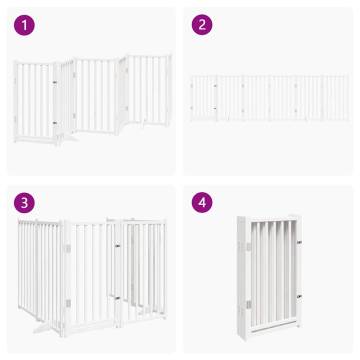 Foldable Dog Gate with Door - 300 cm Solid Wood Fir - HipoMarket