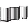 Foldable Dog Gate with Door - 6 Panels, 300cm Solid Wood