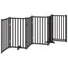 Foldable Dog Gate with Door - 6 Panels, 300cm Solid Wood