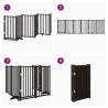 Foldable Dog Gate with Door - 6 Panels, 300cm Solid Wood