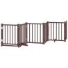 Dog Gate with Door - Foldable 6 Panels, Brown Oak - 300 cm