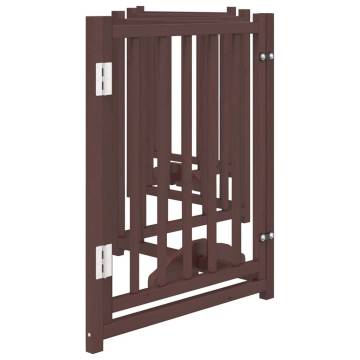 Dog Gate with Door - Foldable 6 Panels, Brown Oak - 300 cm