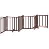 Dog Gate with Door - Foldable 6 Panels, Brown Oak - 300 cm