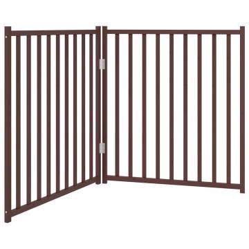 Foldable Dog Gate - 2 Panels Brown Oak | Durable Solid Wood