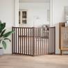 Foldable Dog Gate - 2 Panels Brown Oak | Durable Solid Wood