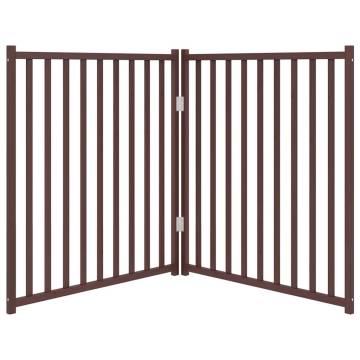 Foldable Dog Gate - 2 Panels Brown Oak | Durable Solid Wood