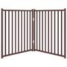 Foldable Dog Gate - 2 Panels Brown Oak | Durable Solid Wood