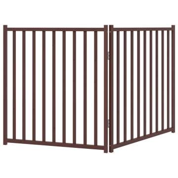 Foldable Dog Gate - 2 Panels Brown Oak | Durable Solid Wood