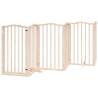 Foldable Dog Gate with Door - 9 Panels, 450 cm - Durable Poplar Wood