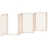 Foldable Dog Gate with Door - 9 Panels, 450 cm - Durable Poplar Wood