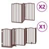 Foldable Dog Gate with Door - 12 Panels Brown 600 cm