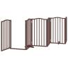 Foldable Dog Gate with Door - 12 Panels Brown 600 cm