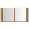 LED Mirror Cabinet Artisan Oak 90x12x45 cm - Durable & Stylish