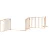 Foldable Dog Gate with Door - 10 Panels - 800 cm Poplar Wood