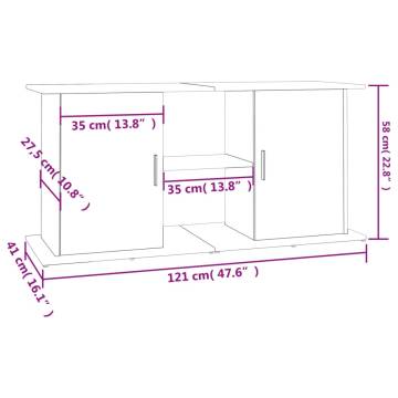 Aquarium Stand Black 121x41x58 cm - Engineered Wood