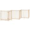 Foldable Dog Gate with Door - 12 Panels (600 cm) - Poplar Wood